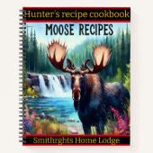 Majestätischer Elch durch einen ruhigen Wasserfall Notizblock (Vorderseite)