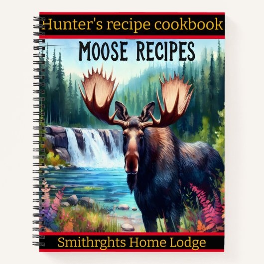 Majestätischer Elch durch einen ruhigen Wasserfall Notizblock (Vorderseite)