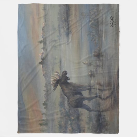 Majestätischer Elch Fleecedecke (Vorderseite)