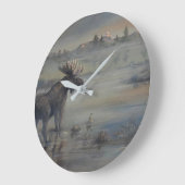 Majestätischer Elch Große Wanduhr (Winkel)
