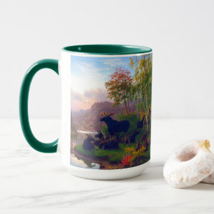 Majestätischer Elch in einem schwedischen Herbstla Tasse