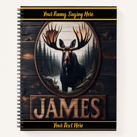 Majestätischer Elch in ruhiger Waldlage bei Dämmer Notizblock (Vorderseite)