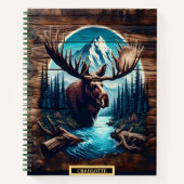 Majestätischer Elch in ruhiger Wildnis am Fluss Notizblock (Vorderseite)