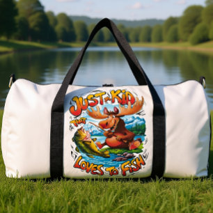 Majestätischer Elch mit einem Fisch:  Duffle Bag