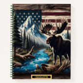 Majestätischer Elch neben einem Fluss unter den St Notizblock (Vorderseite)