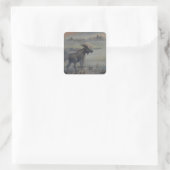 Majestätischer Elch Quadratischer Aufkleber (Tasche)
