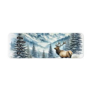 Majestätischer Elch Schneebedeckte Bergwildnis 