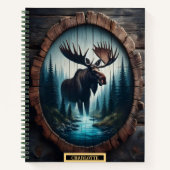 Majestätischer Elch stehend durch einen ruhigen Wa Notizblock (Vorderseite)