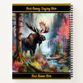 Majestätischer Elch stehend in der Nähe eines puls Notizblock (Rückseite)