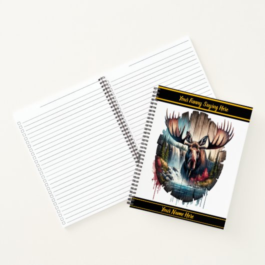 Majestätischer Elch stehend in der Nähe eines Wass Notizblock (Innenseite)