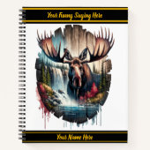 Majestätischer Elch stehend in der Nähe eines Wass Notizblock (Vorderseite)