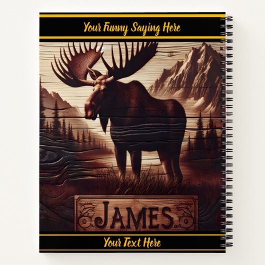 Majestätischer Elch stehend stolz in der Wildnis Notizblock (Rückseite)