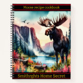 Majestätischer Elch stehend von einem ruhigen Berg Notizblock (Vorderseite)