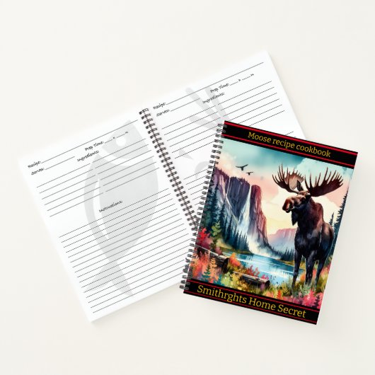 Majestätischer Elch stehend von einem ruhigen Berg Notizblock (Innenseite)