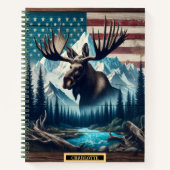 Majestätischer Elch vor einer ruhigen Alpenkulisse Notizblock (Vorderseite)