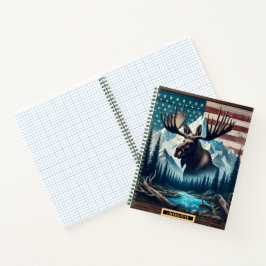 Majestätischer Elch vor einer ruhigen Alpenkulisse Notizblock