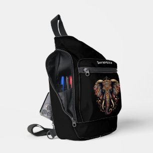 Majestätischer Elefant mit komplizierten Mustern Crossbody Bag