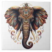 Majestätischer Elefant mit komplizierten Mustern Fliese (Vorderseite)