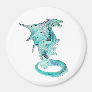 Majestätischer Fantasy-Drache Himmelblau Auffallen Magnet