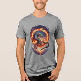 Majestätischer Feuerdrache Tri-Blend Shirt