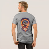 Majestätischer Feuerdrache Tri-Blend Shirt (Rückseite voll)