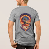 Majestätischer Feuerdrache Tri-Blend Shirt (Rückseite)