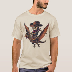 Majestätischer Flug: Eine Cowboy-Katze reitet auf  T-Shirt