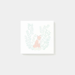 Majestätischer Fuchs im schönen botanischen Kranz Post-it Klebezettel