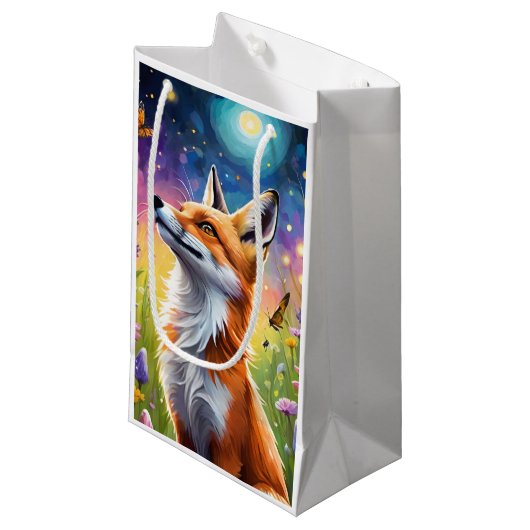 Majestätischer Fuchs Kleine Geschenktüte (Vorderseite Schrägansicht)