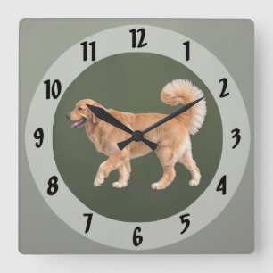 Majestätischer Golden Retriever Quadratische Wanduhr