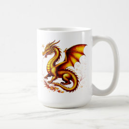 Majestätischer Goldener Drache Mit Goldenen Schupp Kaffeetasse