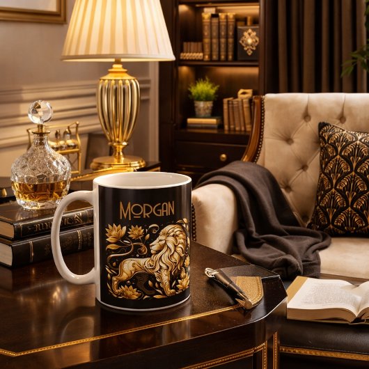 Majestätischer Goldener Löwe Kaffeetasse