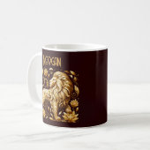 Majestätischer Goldener Löwe Kaffeetasse (Vorderseite Links)