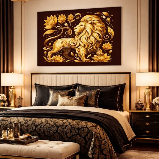 Majestätischer Goldener Löwe Poster