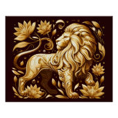 Majestätischer Goldener Löwe Poster (Vorderseite)