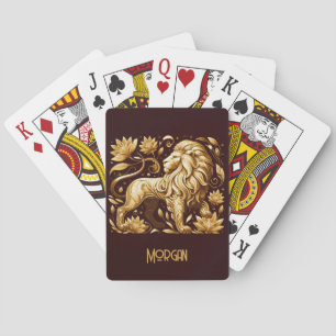 Majestätischer Goldener Löwe Spielkarten