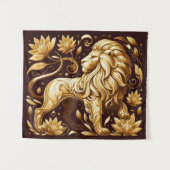 Majestätischer Goldener Löwe Wandteppich (Vorderseite (Horizontal))