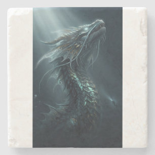 Majestätischer Goldener Schuppen-Seedrache - Tiefs Steinuntersetzer