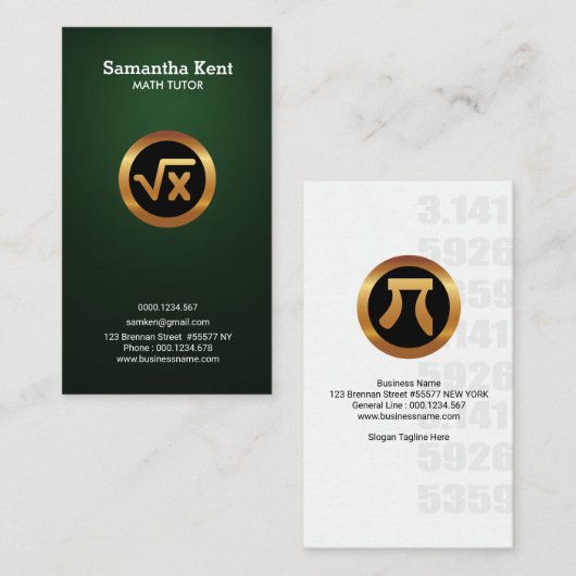 Majestätischer grünes visitenkarte (Vorne/Hinten)