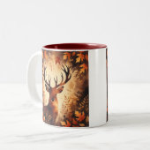 Majestätischer Hirsch Herbstwald Tasse (Vorderseite Links)