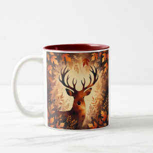 Majestätischer Hirsch Herbstwald Tasse