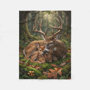 Majestätischer Hirsch im herbstlichen Wald - Wildl Fleecedecke