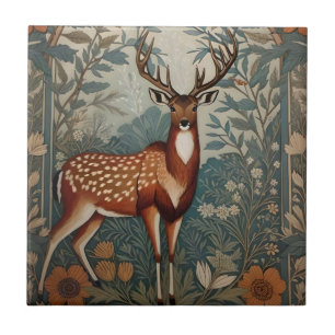 Majestätischer Hirsch William Morris Inspirierte B Fliese