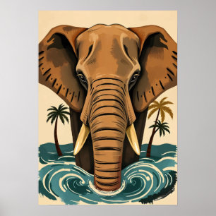 Majestätischer Insel-Elefant – Tropischer Rüssler- Poster