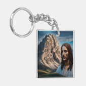 Majestätischer Jesus: Wächter des Berges Schlüsselanhänger (Vorderseite links)
