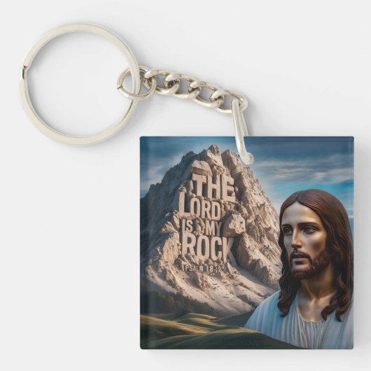 Majestätischer Jesus: Wächter des Berges Schlüsselanhänger (Vorderseite)