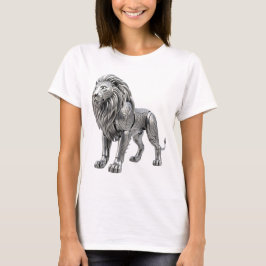 Majestätischer keltischer Silberlöwe mit aufwendig T-Shirt