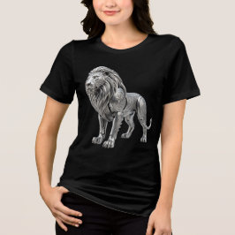 Majestätischer keltischer Silberlöwe mit aufwendig Tri-Blend Shirt