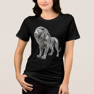 Majestätischer keltischer Silberlöwe mit aufwendig Tri-Blend Shirt