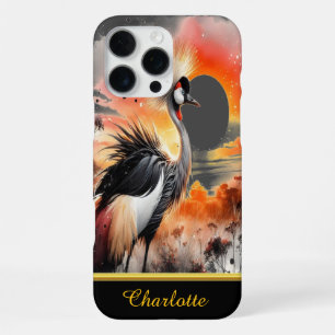 Majestätischer Kranich im Sonnenuntergang über der iPhone 16 Pro Max Hülle